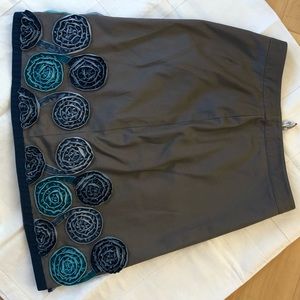 Boden skirt with blue and grey swirls